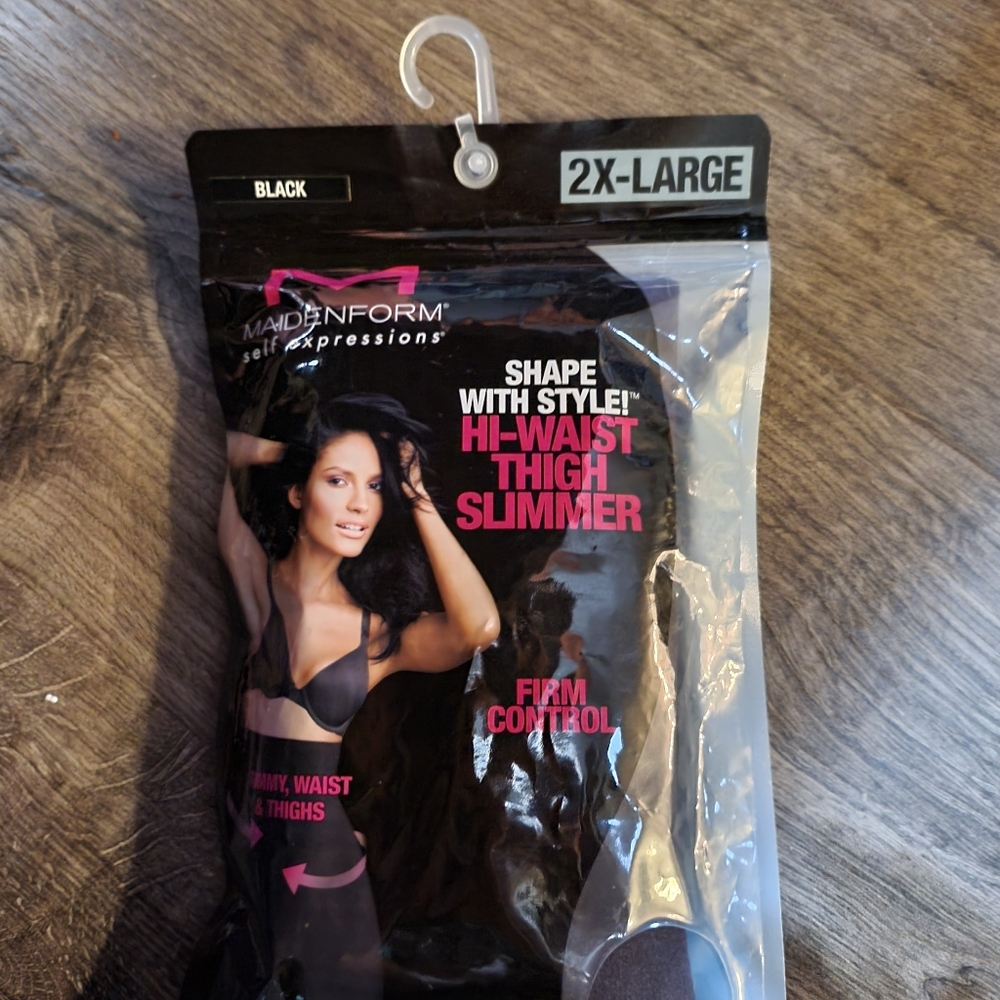 NIP Maidenform Shaping Hi Waist Thigh Slimmer Women's 2XL Black SE3047 Item 3731